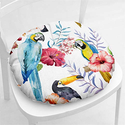 Morbuy Cuscini per Sedia Piazza/Rotondo, Cotone Lino Spessa Comoda Seduta Traspirante Cuscino per Pavimento per Interno ed Esterno mobili e Arredamento da Giardino (Pappagallo 2,40 * 40)