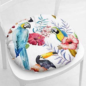 Morbuy Cuscini per Sedia Piazza/Rotondo, Cotone Lino Spessa Comoda Seduta Traspirante Cuscino per Pavimento per Interno ed Esterno mobili e Arredamento da Giardino (Pappagallo 2,40 * 40)