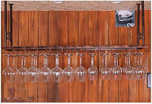 COLiJOL Portabottiglie da Vino in Ferro Marrone Appeso a Mensola per Bicchieri da Vino a Soffitto per Bar, Portabicchieri da Appendere (Dimensioni: 30 * 100 Cm)