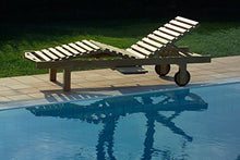 RSPL Lettino da Esterno in Vero Teak Naturale pregiatissimo. Arredo Piscina e Giardino di Alta qualità