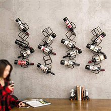 Hyzb Detiene 5 Bottiglie di Vino a Parete Cube Wine Rack, attaccatura del Supporto di Bottiglia di Vino, scaffalature Metalliche Ferro Wine apparecchiatura Bagagli, Bronzo, 18x18x79cm
