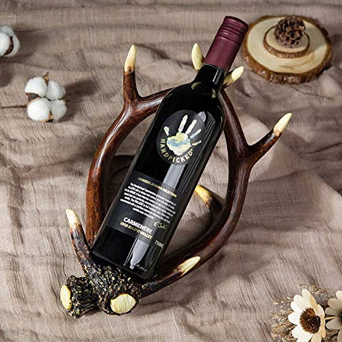 Resina Cervo Corna Rosso Vino Bottiglia Titolare Da Tavolo Rack Imitazione Corna Resina Vino Rack Ornamento Casa Bar Decor Scultura