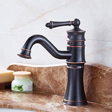 HYY-YY Bacile in Bronzo Nero Bacino Caldo e Rubinetto Fredda di Rame Bagno Rubinetto di lavabo può Essere ruotato Bella Pratico