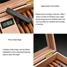 XYF Humidor in Cedro Artigianale, Scatola Porta Sigari Umidificatore, con Igrometro E Umidificatore, Doppio Vano Portaoggetti per Finestra in Vetro Verniciato Pianoforte, Tenendo 25 Sigari