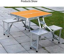 Tavolo da picnic all'aperto Tavolo da picnic pieghevole con 4 sgabelli.Set da tavolo e sedia in alluminio è portatile e leggero, adatto per campeggio all'aperto, sala da pranzo, festa del barbecue Bbq