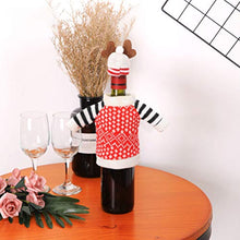 LIOOBO Sacchetto di Copertura per Bottiglia di Natale 3 Pezzi Carino Copricapo di Maglioni di Vino Lavorato a Maglia Renna con Cappello per brutti Decorazioni per Feste di Natale