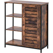 GoodFaith Credenza con 3 ripiani aperti, design industriale, telaio in acciaio, stile vintage marrone + nero, 70 x 30 x 80 cm