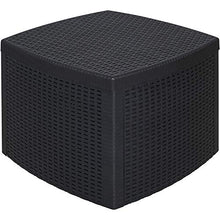Dmora Tavolino Contenitore, Struttura in Resina Dura Effetto Rattan, 53x53x40 cm, Color Antracite