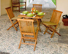 vorghini Tavolo Quadrato Pieghevole da Giardino 80x80 cm in Legno Teak Vulcano