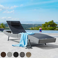 TecTake 800315 Lettino Poly Rattan, Arredo Esterno Giardino, Gambe Antiscivolo, Sdraio Prendisole Divano - Disponibile in Diversi Colori (Mixed Marrone | No. 402056)