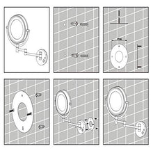 ZCCL Supporto da Parete per Specchio ingranditore, Specchio cosmetico a 360 ° Specchio da Bagno Girevole allungabile Specchio Normale ingrandimento 7X Specchio per Trucco Pieghevole Specchio di b