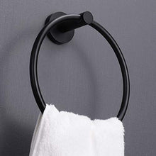 Tuggui - Portasciugamani in acciaio inox SUS 304, colore: Nero opaco