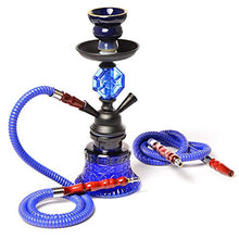 XJJY Doppio Tubo del Tubo Flessibile con Tutto 2 Kit Completo di Vetro Shisha Narghilè, Set di fumi di Partito Senza nicotina,Blu