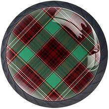 Controllo plaid di linea verde rosso nero Pomelli per Porta Set di 4 Pomelli per Mobili Manopole per Cassetti Cucina Armadio Vetro
