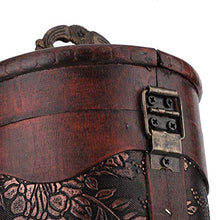 Scatola da vino portatile rotonda in legno vintage singola scatola di vino rosso con manico cucina retrò regalo cremagliere del vino