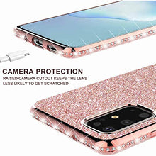 TYWZ Luccichio Cover per Samsung Galaxy S21,Diamante Bling Strass Cover Ragazza Cristallo Luminosa Silicone Brillantini Custodia Case per Dona-Oro Rosa