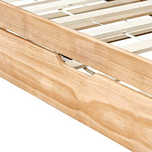 BIGTO - Divano letto estraibile, struttura in legno di pino massello, per la casa, 90 x 200 cm, marrone chiaro