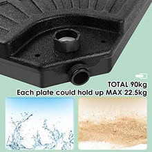 MVPower Base per Ombrellone, Ombrello Base, Possono Essere Riempiti con Acqua o Sabbia, Adattatori Precisi, Stabile,48.3 x 48.3 x 8.2, Nero