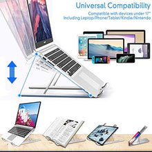 Supporto per Laptop,Alluminio Stabile e Antiscivolo Regolabile in Angolazione Regolabile,Piattaforma di Sollevamento Per Laptop Leggera Compatibile con MacBook Air/pro,Huawei Matebook D/altri Tablet