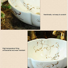 lilili Lavabo da Appoggio Lavandino del Bacino del Controsoffitto for Bagno in Porcellana Bacino Artistico for Lavabo (Color : One Set)