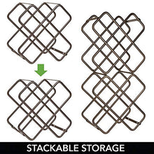 mDesign Set da 2 Portabottiglie in metallo – Bellissimo scaffale per bottiglie di vino per 10 bottiglie in totale – Organizer in metallo da appoggio per bottiglie di vino e altro – bronzo