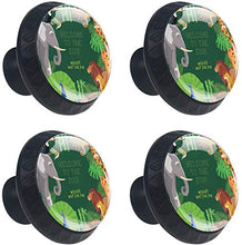 Benvenuti allo zoo Elephant Lion Peacock Giraffe Pomelli per Porta Set di 4 Pomelli per Mobili Manopole per Cassetti Cucina Armadio Vetro