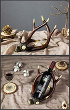 Resina Cervo Corna Rosso Vino Bottiglia Titolare Da Tavolo Rack Imitazione Corna Resina Vino Rack Ornamento Casa Bar Decor Scultura
