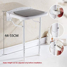 yunyu Sedili per Doccia a Parete, Sgabello da Bagno Regolabile in Altezza con Imbottitura Antiscivolo, sedili Pieghevoli per Bagno - Anziani/portatori di Handicap, Giallo-36x38x55cm