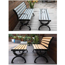 Panca da giardino per esterni sedia da parco in ferro, panca da giardino in legno massello anticorrosivo, panca da terrazza con schienale e braccioli, sedia da veranda, panchina da ingresso / prato