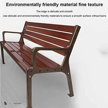 Panchina per il tempo libero da giardino panchina da giardino, Panca 3 posti in legno massello con braccioli, Panca in alluminio pressofuso resistente alle intemperie con schienale, Mobili da giardi