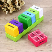 Healifty Porta Pillole per 7 Giorni 28 Scomparti Porta Pillole Settimanale Promemoria Custodia per Dispenser di Vitamine per Viaggi (Verde)