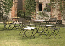 RD ITALIA Tavolo da Giardino Pieghevole 80x80x75 cm in Acciaio Hermes 80 Antracite
