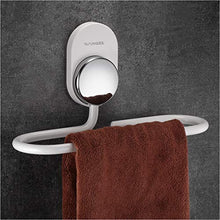 Wangel Adesivo Anello portasciugamani, Senza Foratura, Alluminio, Cucina e Bagno, Bianca