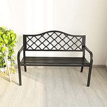 GaoF Panca da Esterno, panchina da Giardino, Panca da Cortile in Metallo con Schienale, panche per Il Tempo Libero, Comoda Sedia da Giardino per 2 Persone per Balcone