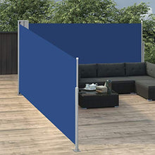 Tenda da sole laterale estensibile blu 140 x 1000 cm