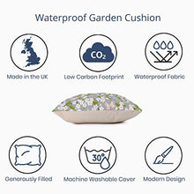 Celina Digby® Cuscino da giardino impermeabile per esterni in fibra cava di colore grigio, quadrato, dimensioni 43 x 43 cm, 43 x 43 cm, fiori di ciliegio