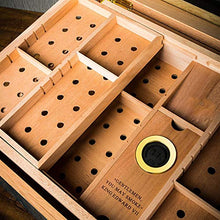 HCKZ Bene Humidor, Cigar Box, Lago di Blue Water, a più Strati di vano, di Grande capacità See-Through Cedro Cigar Humidor .Fascia Alta (Size : Lake Blue)