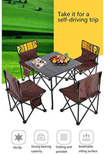 Tavolo da picnic all'aperto Tavolo da esterno e sedia Set, Sgabello pieghevole per il tempo libero, tavolo da picnic portatile e sedia, campo auto a guida auto barbecue, set a cinque pezzi Bbq Party T