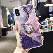 Suhctup Compatibile con Samsung Galaxy A20S Custodia in Slim Morbido Silicone TPU,Marmo Design con Glitter Brillantini Bling Cristallo Chiara Paraurti Protettiva Cover con Ring Kickstand -7