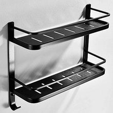 AINIYF Bagno Bagno Doccia Mensola Organizzatore Parete Punch Libero rettangolo di Alluminio dello Spazio 1/2 Livello Rete Collegare Drain, Nero