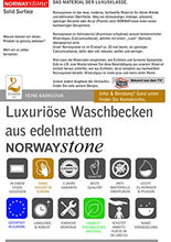 Lavabo da appoggio di lusso | Lavabo | Lavabo | Vasca | ghisa minerale/marmo colato/NORWAYstone | bianco opaco | piccolo | rettangolare | ovale | rotondo (Barcelona)