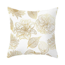 ARNTY Federa per Cuscino 45x45cm, Federa Copri Cuscino Decorativo Caso Stampa Floreale Divano Letto Home Bed(Foglie d'oro02, Velluto)