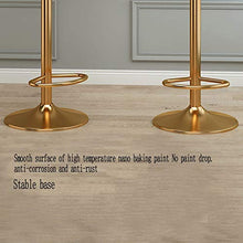 Sgabelli da Bar Sedia Set di sgabelli regolabili a barre in altezza di 2/4, tessuto flanellabile imbottito, sgabello da bancone da cucina con schienale con schienale e poggiapiedi, Gold Gedge High Sga