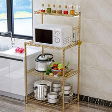 LYM &ripiano di stoccaggio Scaffalature Home Soggiorno Camera da Letto Cucina Scaffale a Pavimento Ripiano detriti Forno a microonde Rack di rifinitura a 4 Strati Scaffale di Finitura