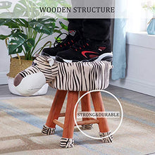 lovehouse Legno Sgabello A Piedi Animale per I Bambini,Imbottita Giro-su Pouf Sedile Imbottito CSU Coperchio Rimovibile,Reparto Nesuatale Soggiorno Pouf Riposo del Piede Sgabello Canguro 22x28cm