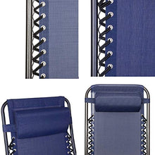HJYUIK 2 PZ Sedia da Giardino reclinabile con portabicchieri Patio Zero Gravity Sedie a Sdraio Pieghevole Rilasser Sedie reclinabili (Blu) (Consegna di Una Settimana)