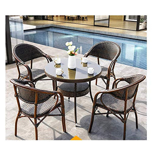 HLZY Tavolo in Vimini in Rattan mobili in Patio e Set Sedia, Patio Mobili da tavola Sedia Set da Tavolo Patio Conservatorio Interni Tavolino da caffè Patio Conversazione all'aperto