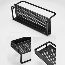 AINIYF Bagno Bagno Doccia Mensola Organizzatore Parete Punch Spazio Libero in Alluminio rettangolo igienici 1/2 Livello Torre Hanger Hook Up di Scarico, Nero