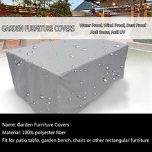 Copertura Mobili Giardino, Coperture per Tavolo Impermeabile Rettangolare Poliestere Anti-UV, Teloni per Divano da Esterno Sedia Copri Protettiva, Silver, Antivento/Pioggia,210 * 140 * 80cm