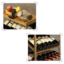 YWYW Portabottiglie Vino Metallo Ferro Arte portabottiglie mensola a Muro armadietto per Vino Soggiorno Appeso portabottiglie Inserto in Vetro Porta Bicchieri (Dimensioni: 50 * 30 * 42 cm)